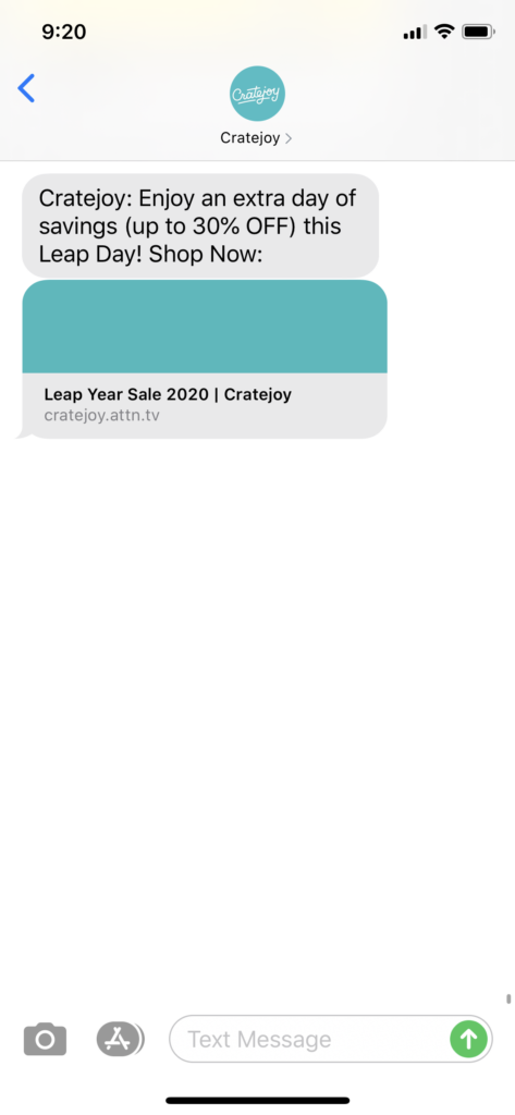 Cratejoy Text Message Marketing Example - 02.29.2020-1
