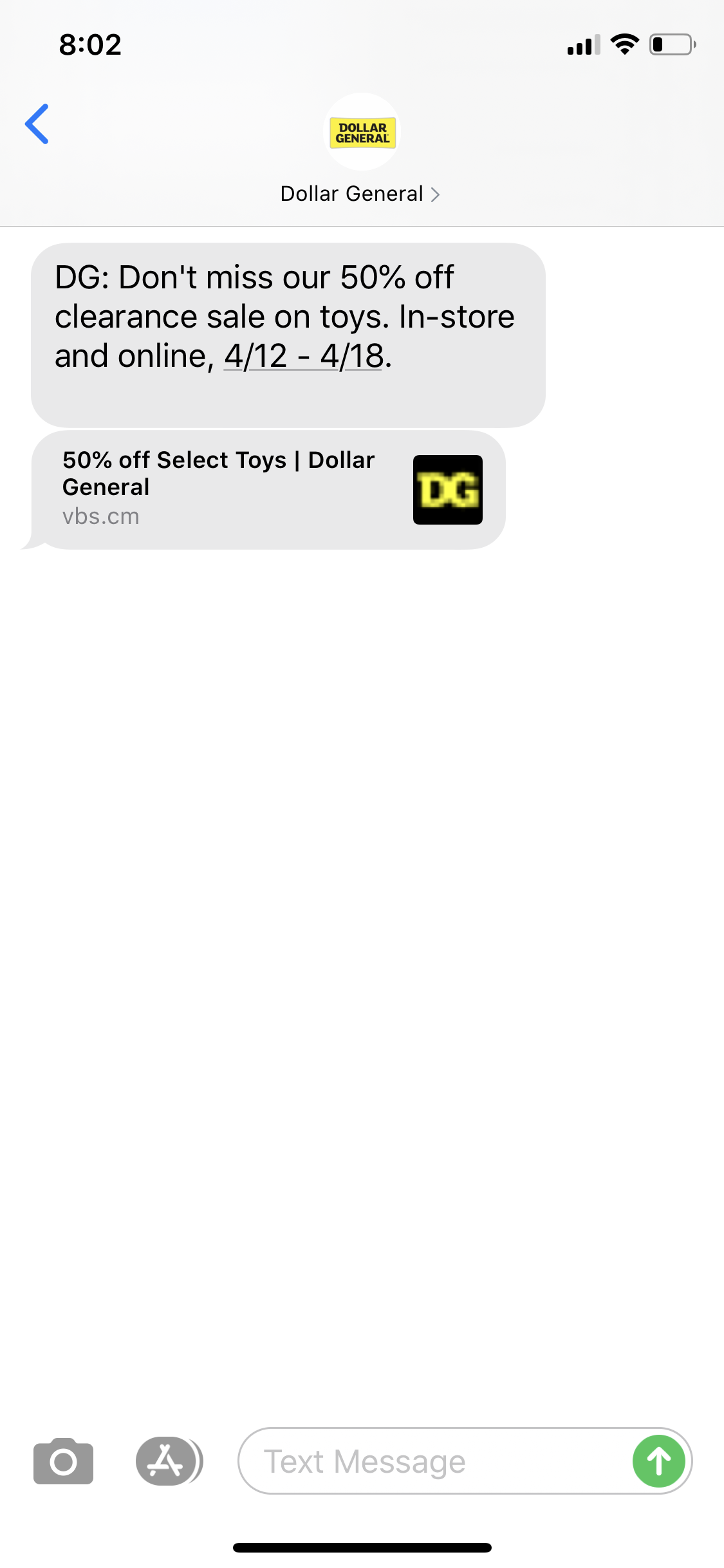 dollar-general-text-message-marketing-example-04-15-2020-sms-archives