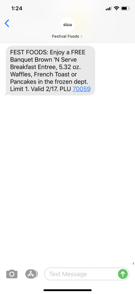 Festival Foods Text Message Marketing Example - 02.17.2020