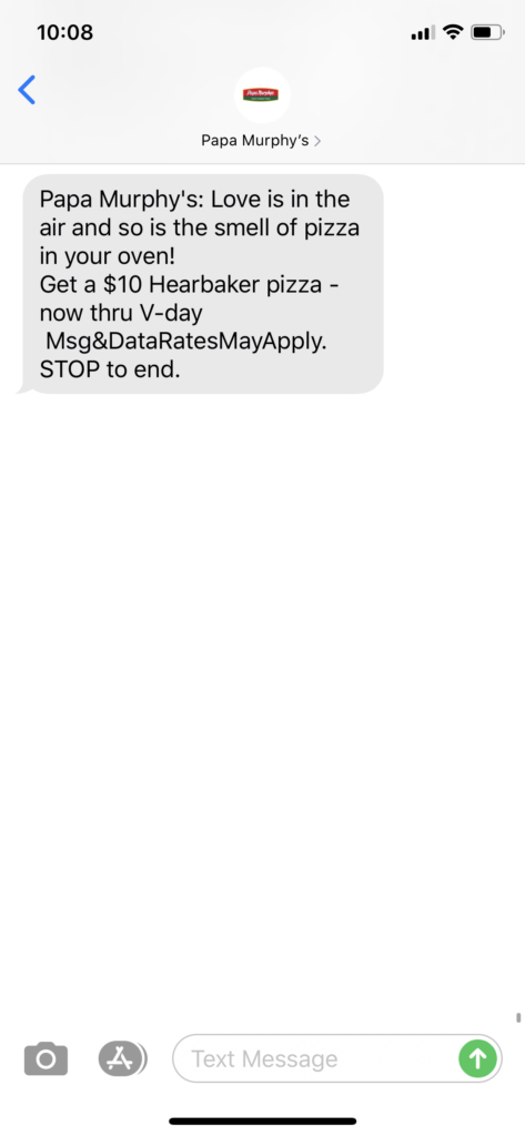 Papa Murphy’s Text Message Marketing Example - 02.10.2020