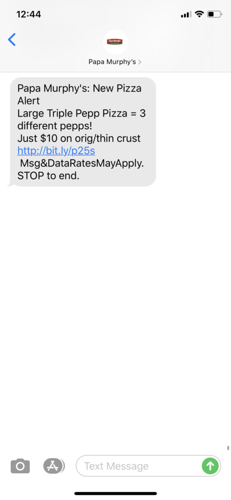 Papa Murphy’s Text Message Marketing Example - 03.29.2020