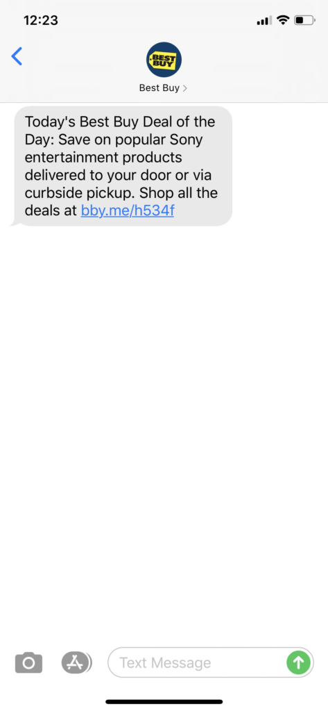 Best Buy Text Message Marketing Example - 05.22.2020