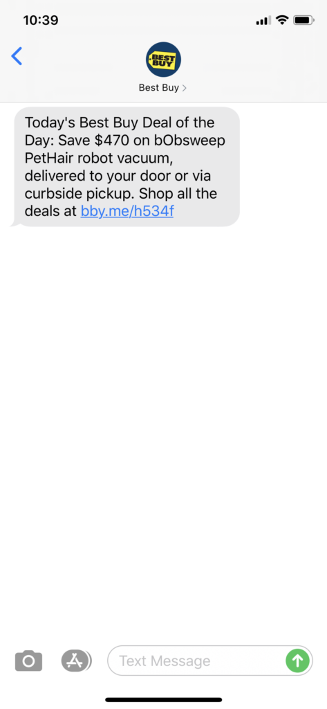 Best Buy Text Message Marketing Example - 05.23.2020
