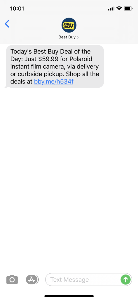 Best Buy Text Message Marketing Example - 05.27.2020