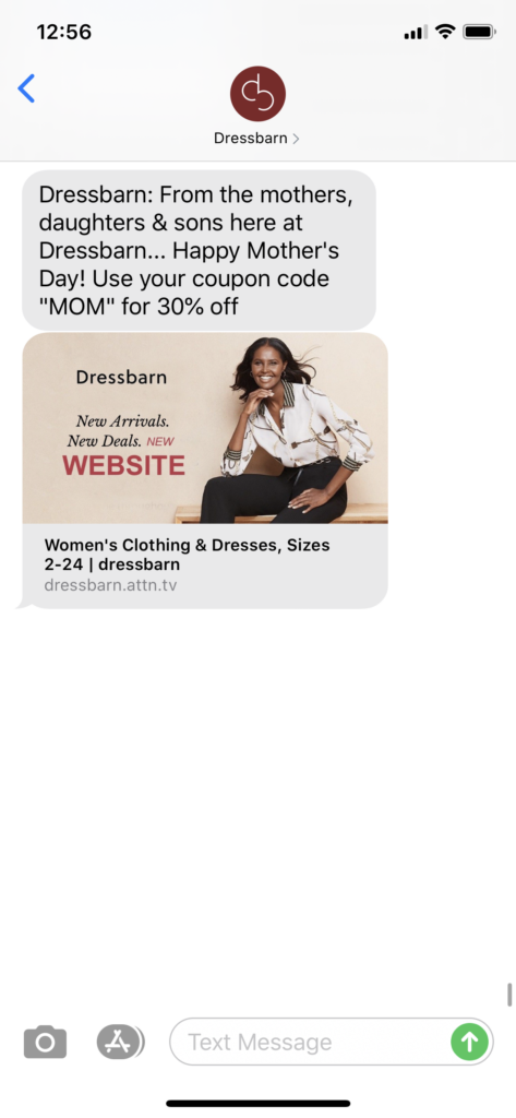 Dressbarn Text Message Marketing Example - 05.10.2020