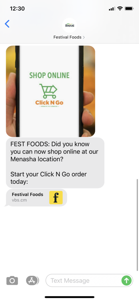 Festival Foods Text Message Marketing Example - 05.12.2020