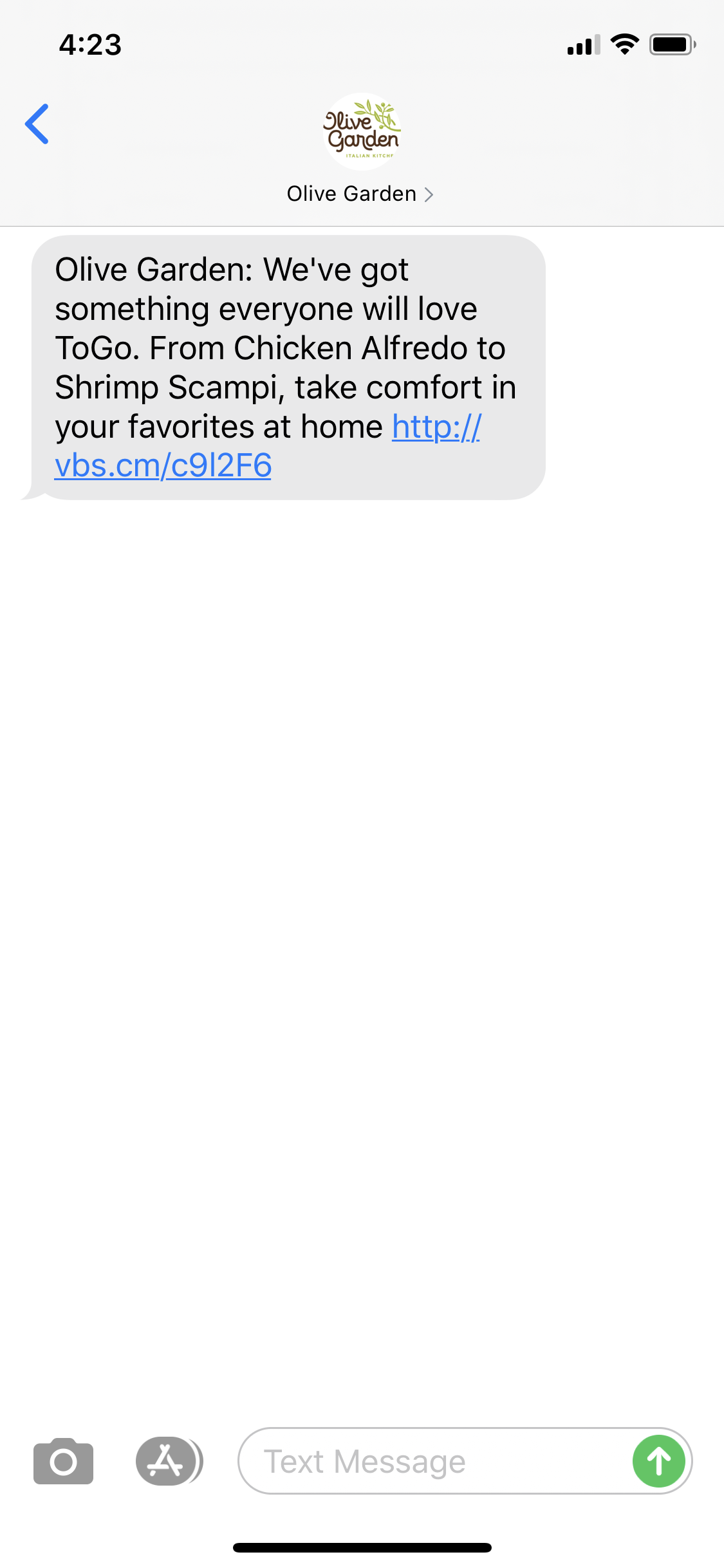 Olive Garden Text Marketing Examples SMS Archives