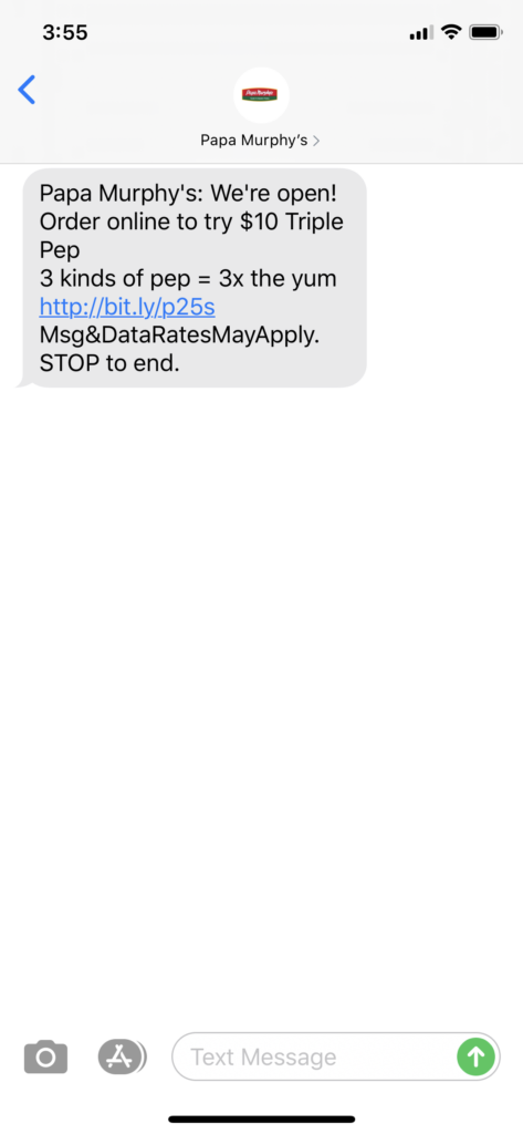Papa Murphy’s Text Message Marketing Example - 05.14.2020