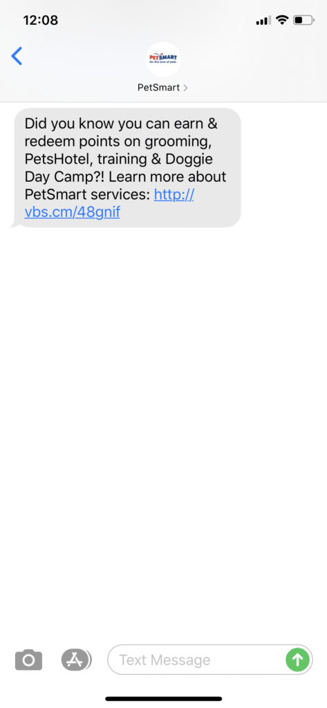 PetSmart Text Message Marketing Example - 05.04.2020