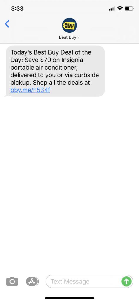 Best Buy Text Message Marketing Example - 05.31.2020