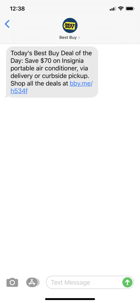 Best Buy Text Message Marketing Example - 06.07.2020