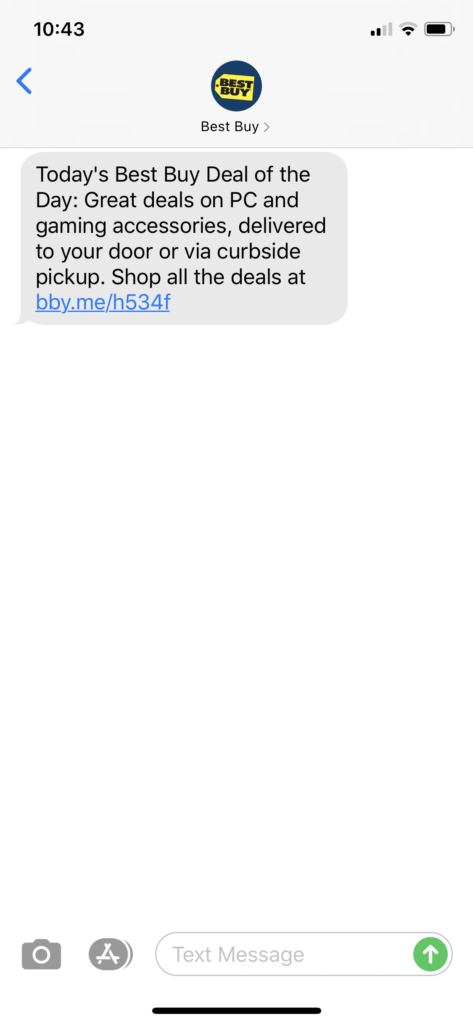 Best Buy Text Message Marketing Example - 06.10.2020a