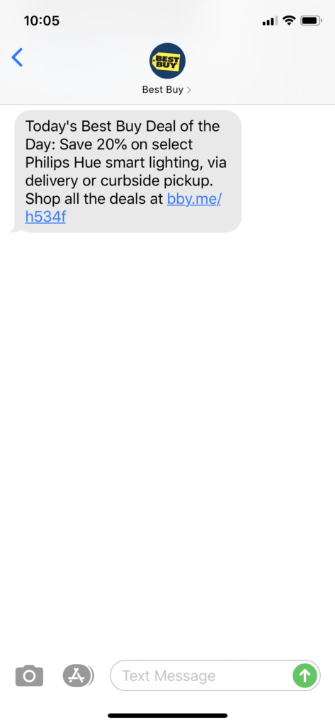 Best Buy Text Message Marketing Example - 06.11.2020