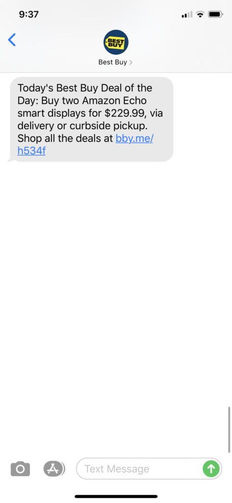 Best Buy Text Message Marketing Example - 06.13.2020