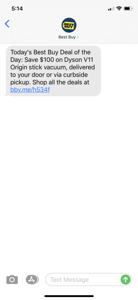Best Buy Text Message Marketing Example - 06.17.2020