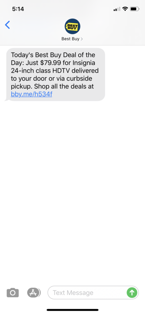 Best Buy Text Message Marketing Example - 06.18.2020