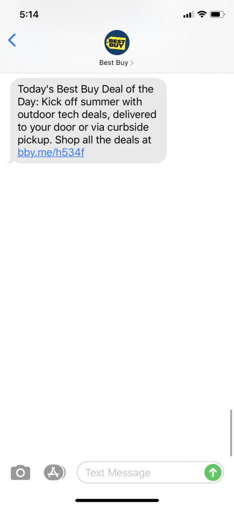 Best Buy Text Message Marketing Example - 06.20.2020