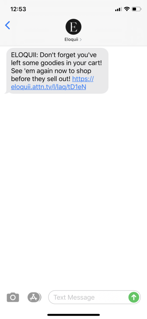 Eloquii Text Message Marketing Example - 05.28.2020