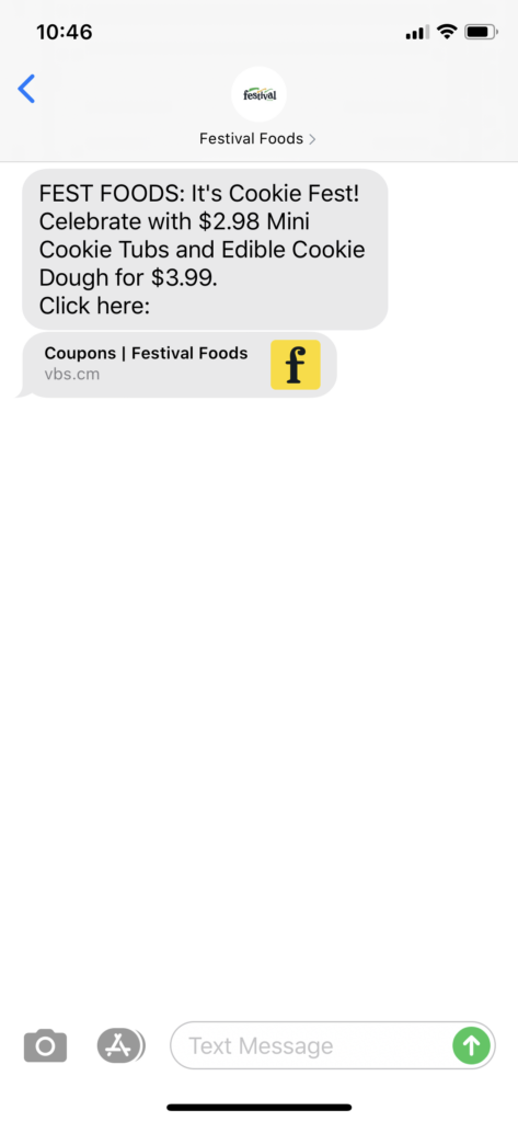 Festival Foods Text Message Marketing Example - 06.10.2020