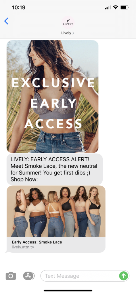 Lively Text Message Marketing Example - 06.09.2020
