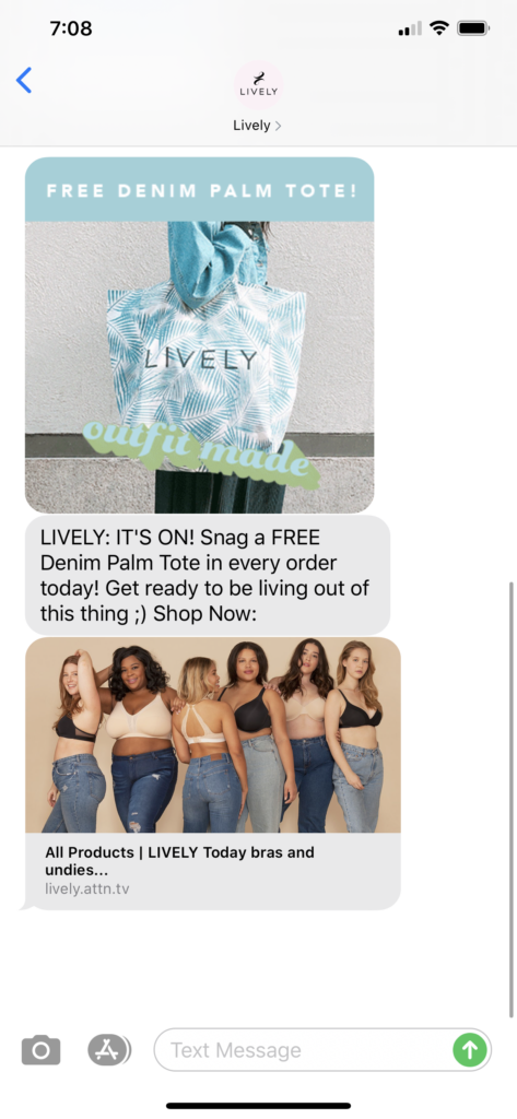 Lively Text Message Marketing Example - 06.11.2020