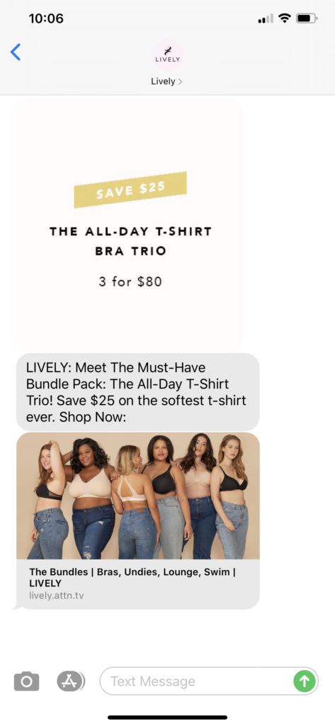 Lively Text Message Marketing Example - 06.19.2020