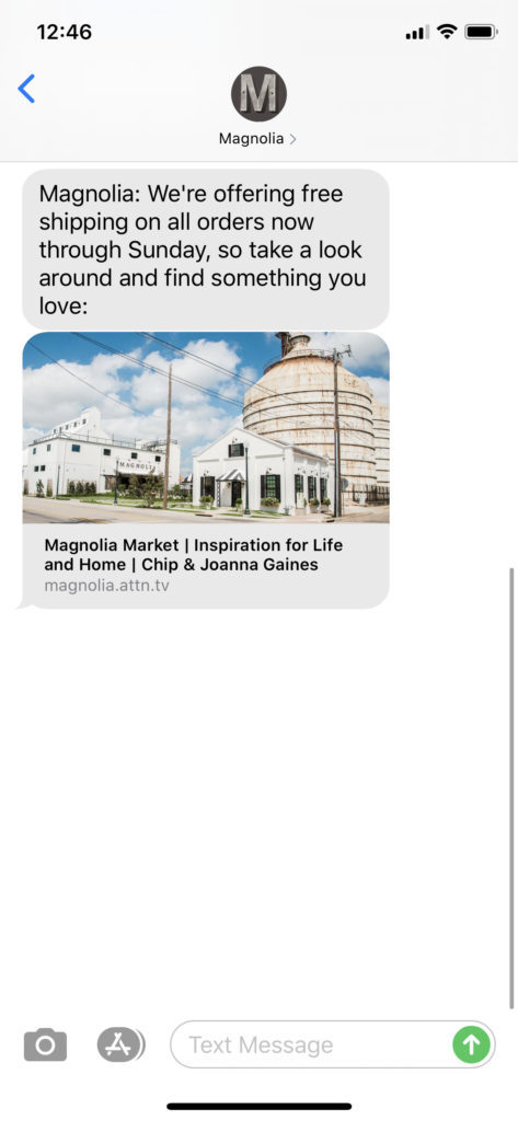 Magnolia Text Message Marketing Example - 06.06.2020