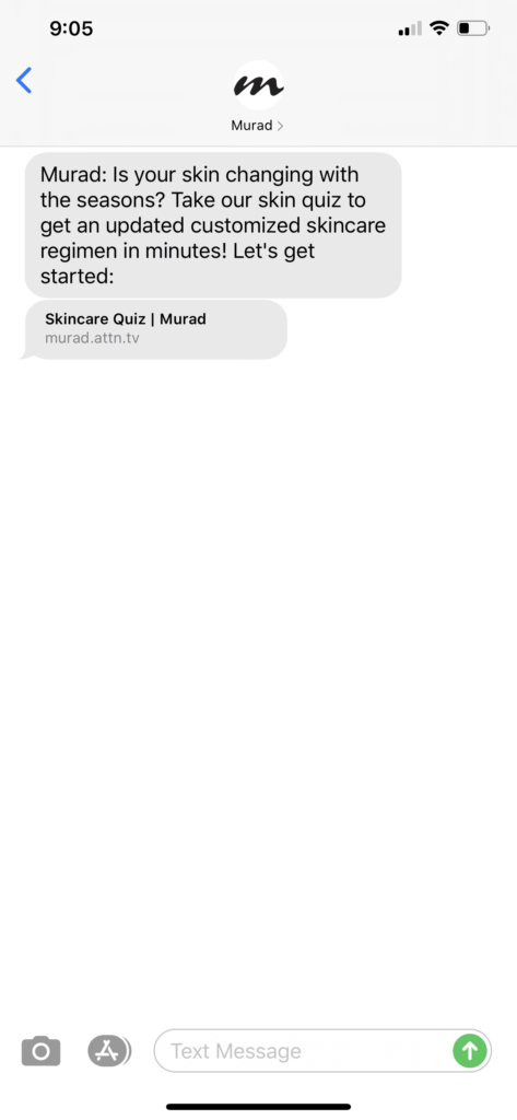 Murad Text Message Marketing Example - 06.14.2020