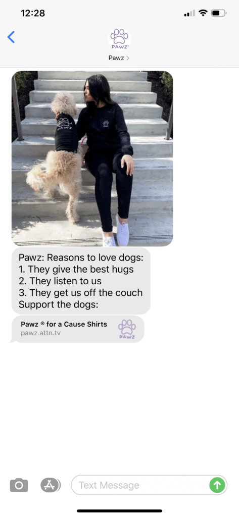 Pawz Text Message Marketing Example - 06.02.2020