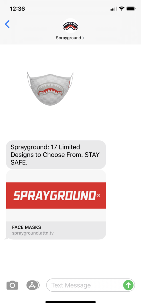Sprayground Text Message Marketing Example - 06.07.2020
