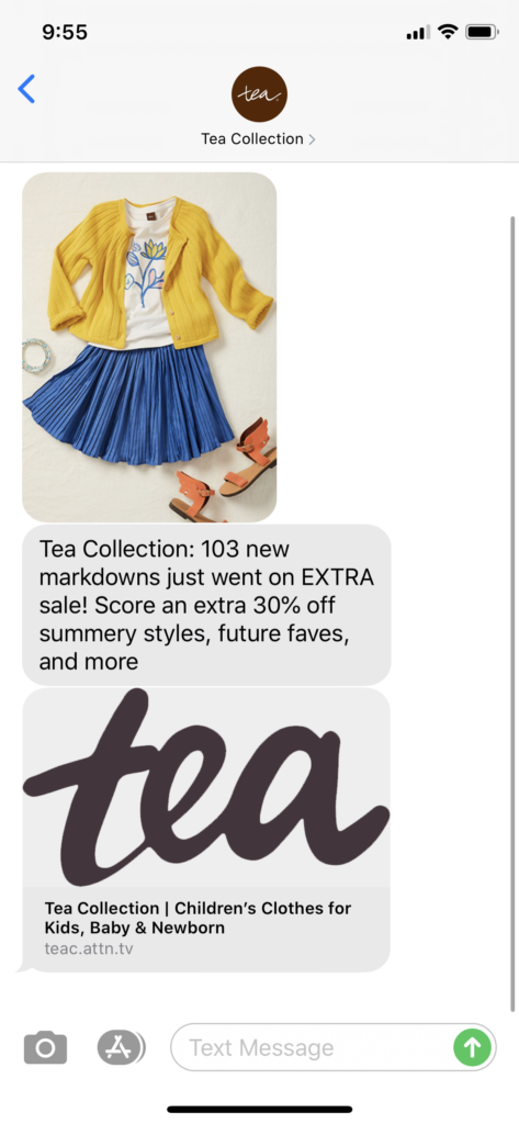 Tea Collection Text Message Marketing Example - 06.12.2020