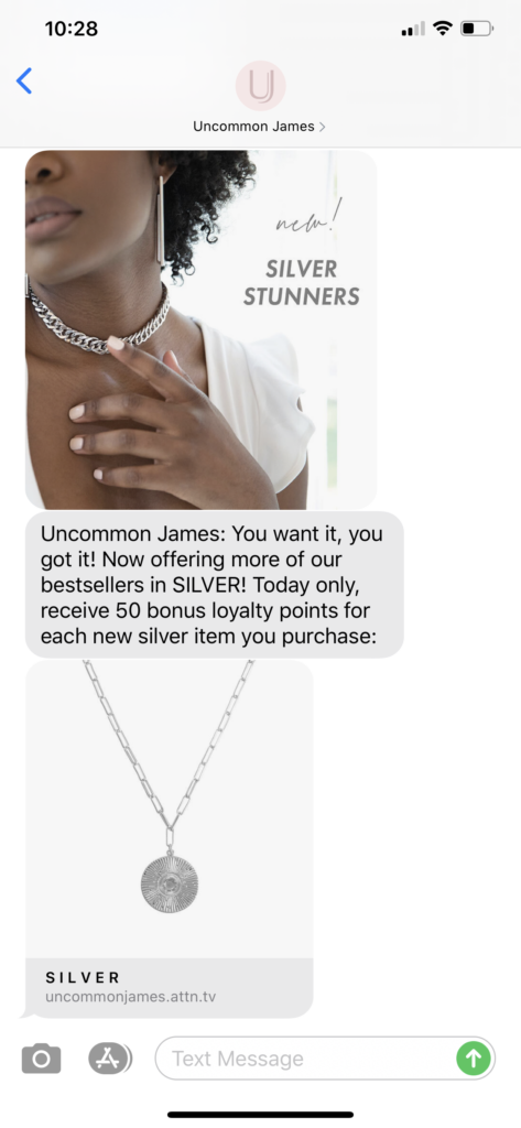 Uncommon James Text Message Marketing Example - 05.29.2020