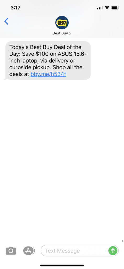 Best Buy Text Message Marketing Example - 06.26.2020
