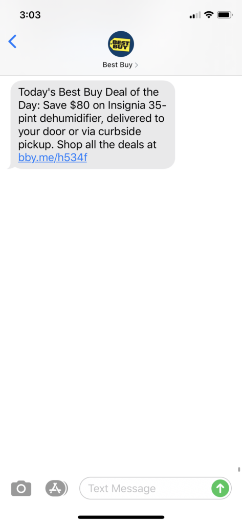 Best Buy Text Message Marketing Example - 06.27.2020
