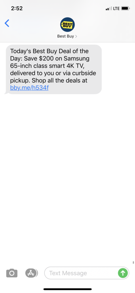 Best Buy Text Message Marketing Example - 06.28.2020