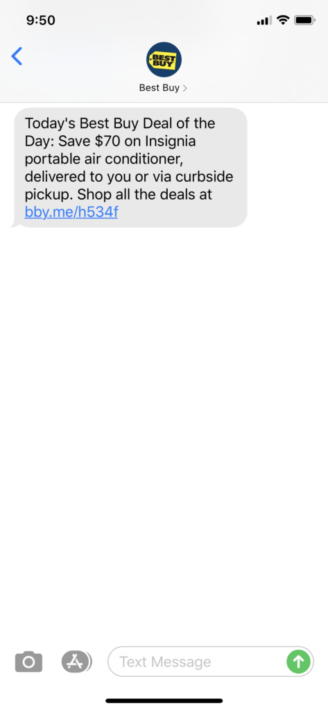 Best Buy Text Message Marketing Example - 06.30.2020