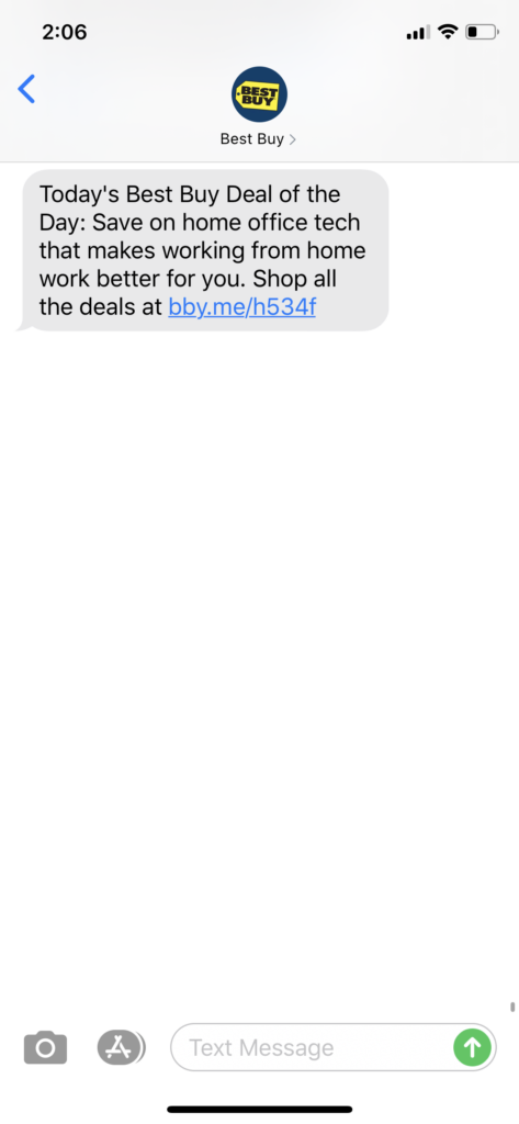 Best Buy Text Message Marketing Example - 07.08.2020