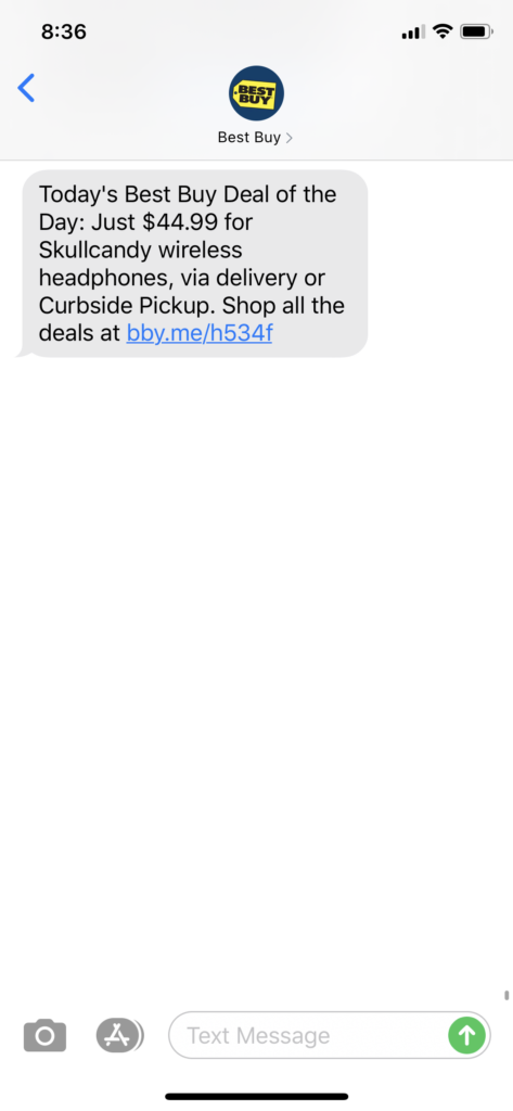 Best Buy Text Message Marketing Example - 07.09.2020