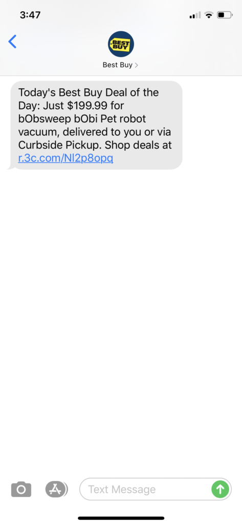 Best Buy Text Message Marketing Example - 07.22.2020