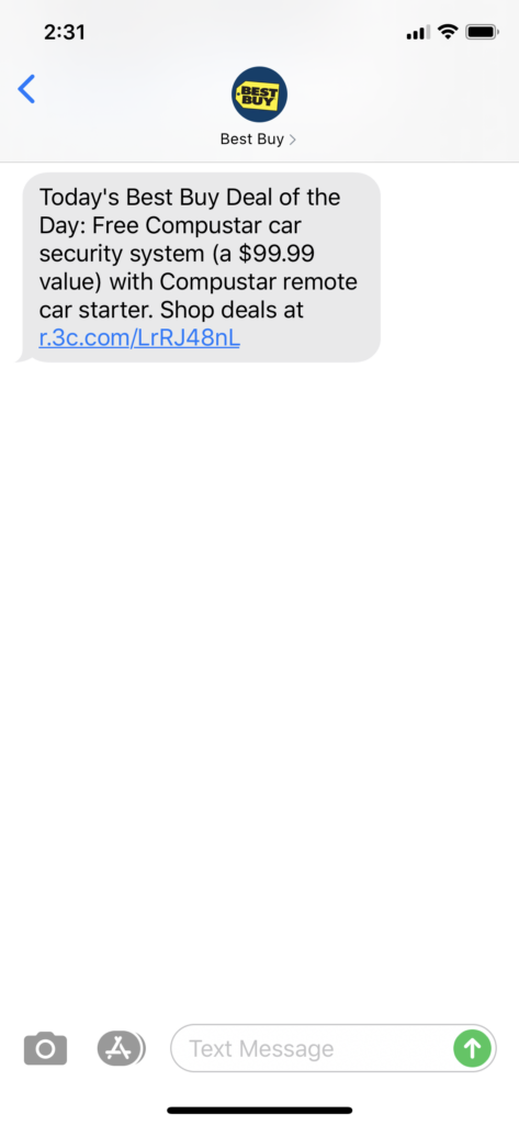 Best Buy Text Message Marketing Example - 07.25.2020