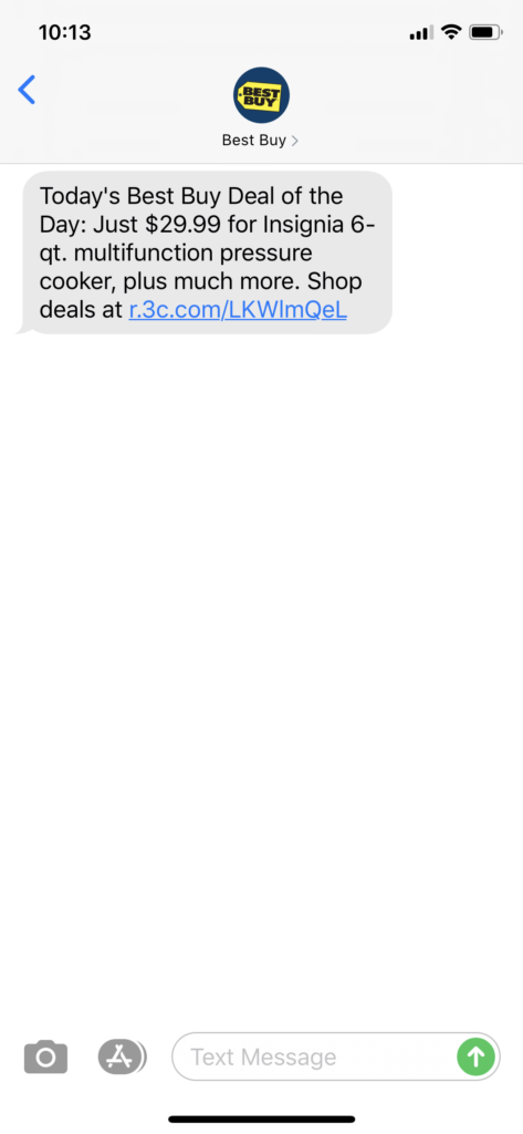 Best Buy Text Message Marketing Example - 07.27.2020