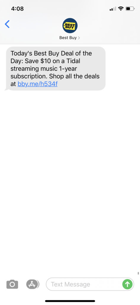 Best Buy Text Message Marketing Example2 - 07.03.2020