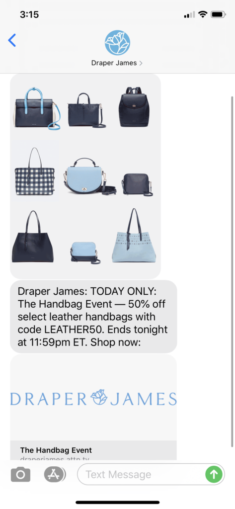 Draper James Text Message Marketing Example - 06.26.2020