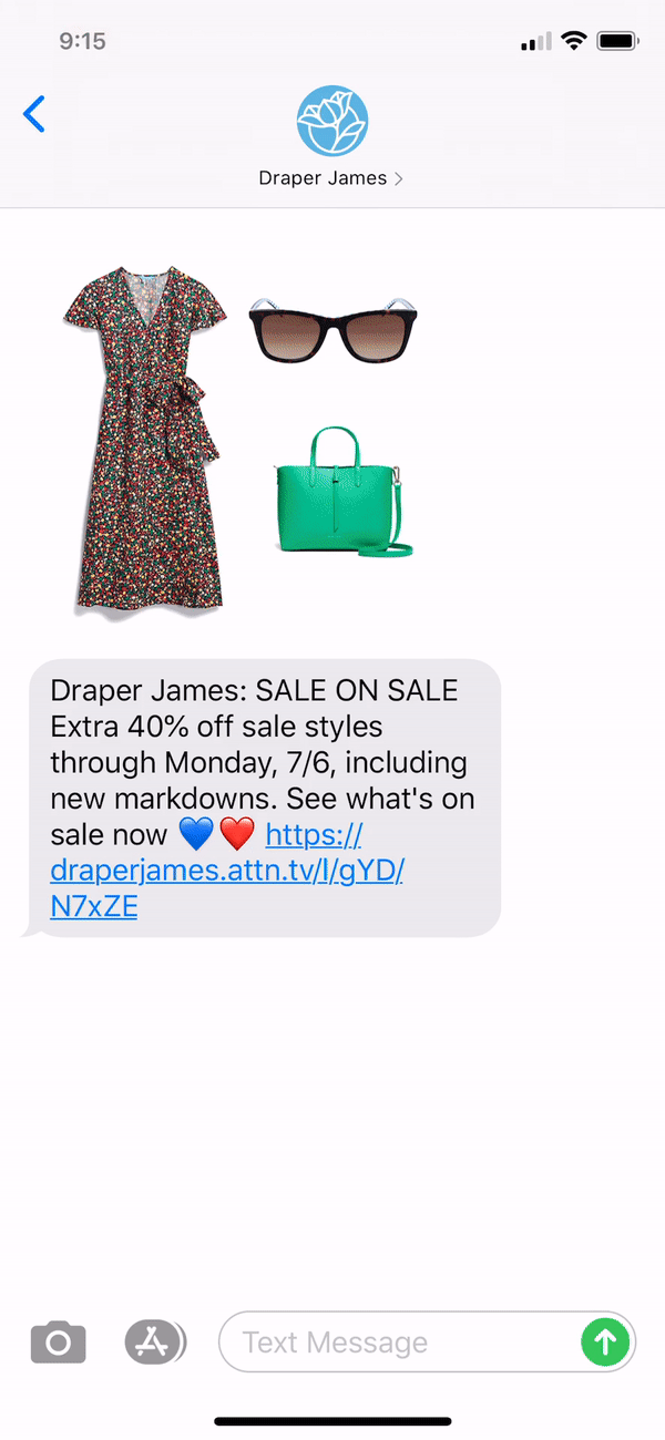 Draper James Text Message Marketing Example - 07.12.2020