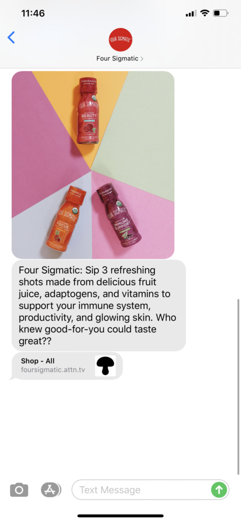 Four Sigmatic Text Message Marketing Example - 07.15.2020