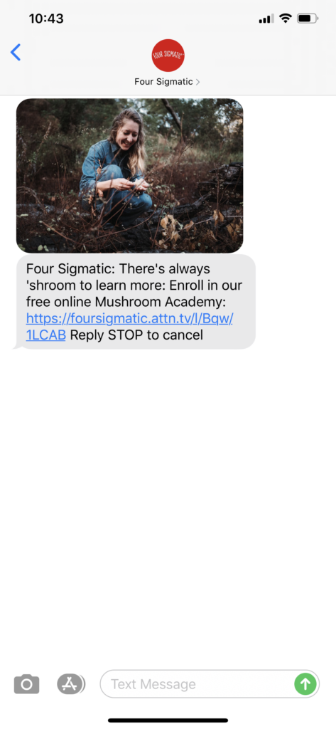 Four Sigmatic Text Message Marketing Example - 07.24.2020