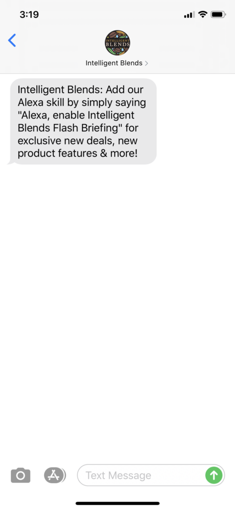 Intelligent Blends Text Message Marketing Example - 07.13.2020