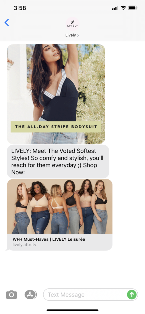 Lively Text Message Marketing Example - 07.01.2020