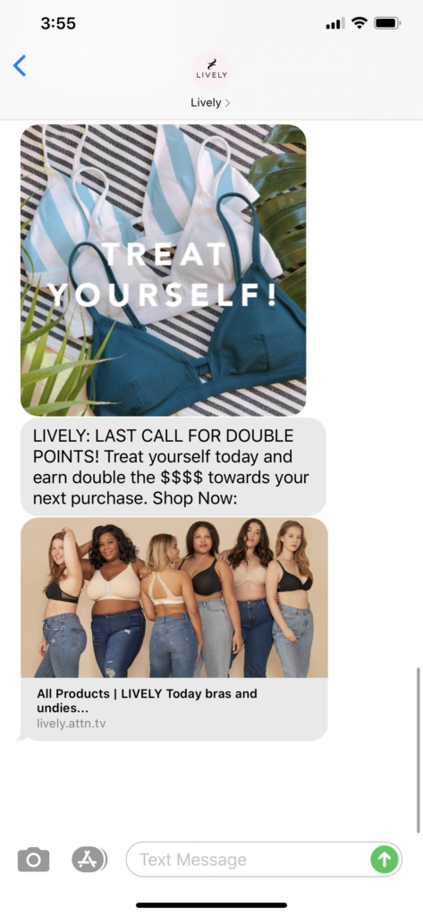 Lively Text Message Marketing Example - 07.05.2020