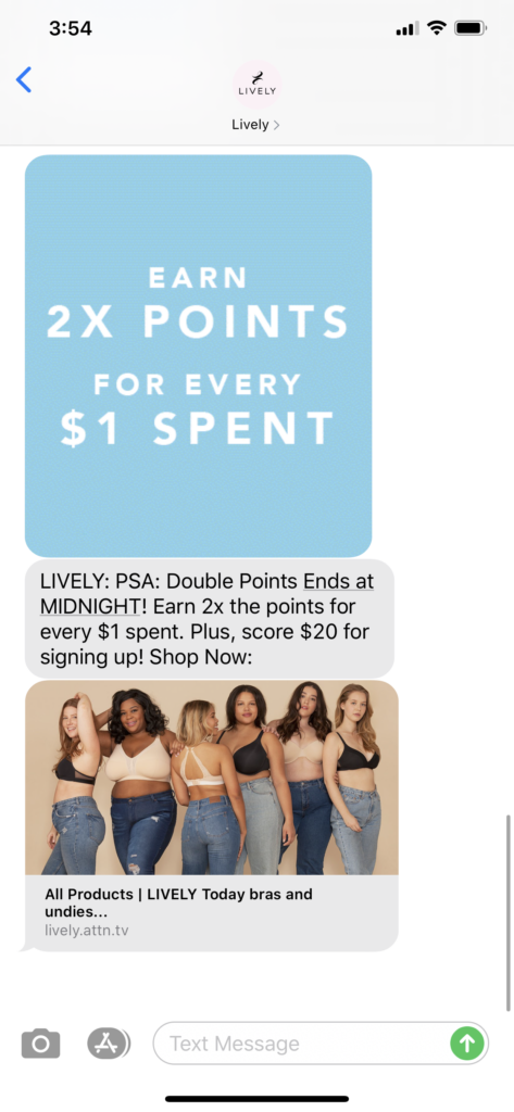 Lively Text Message Marketing Example - 07.06.2020